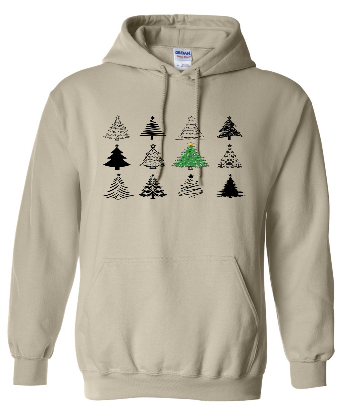 Christmas trees hoodie beige