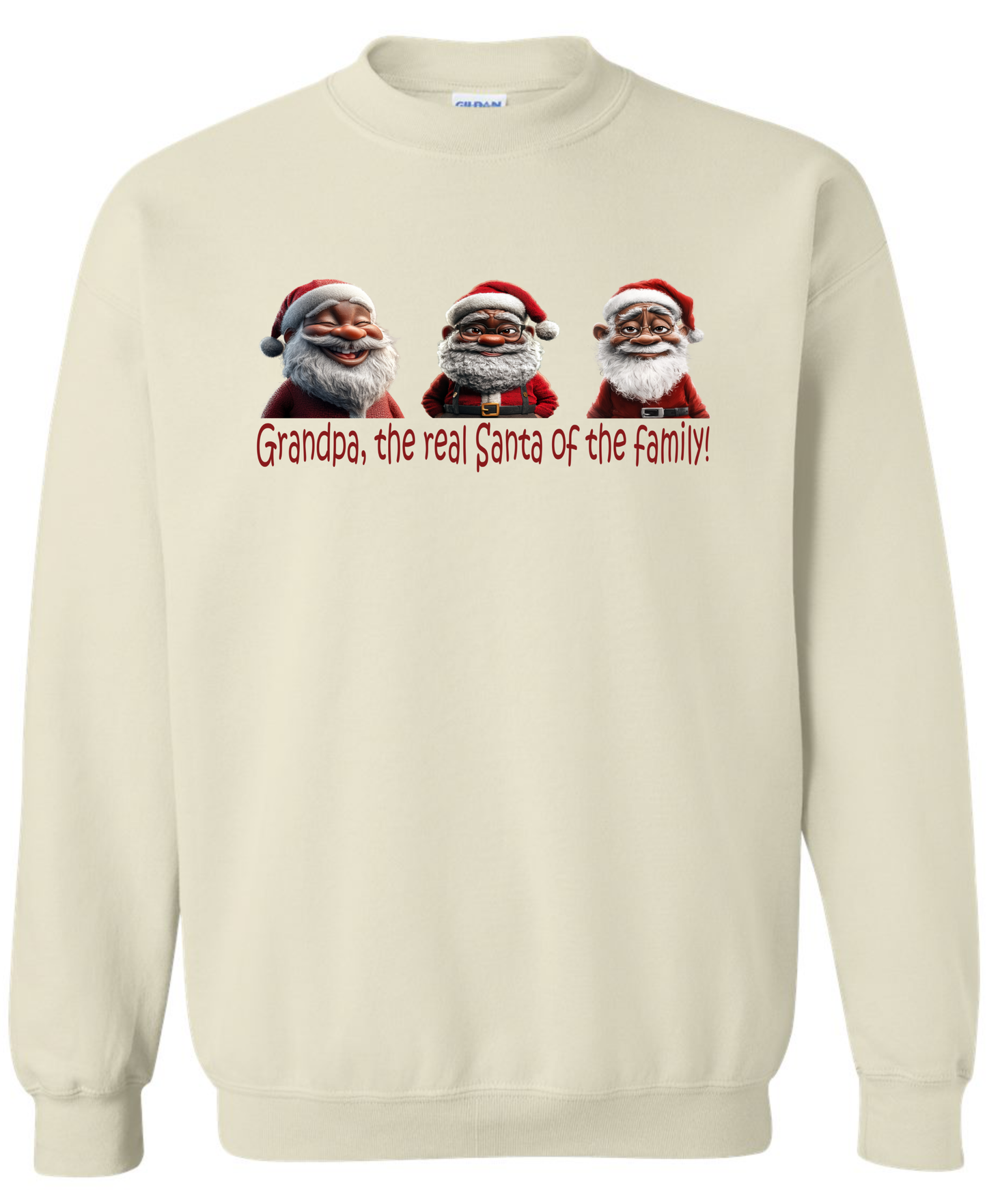 Grandpa Christmas gifts beige sweatshirt long sleeve crewneck