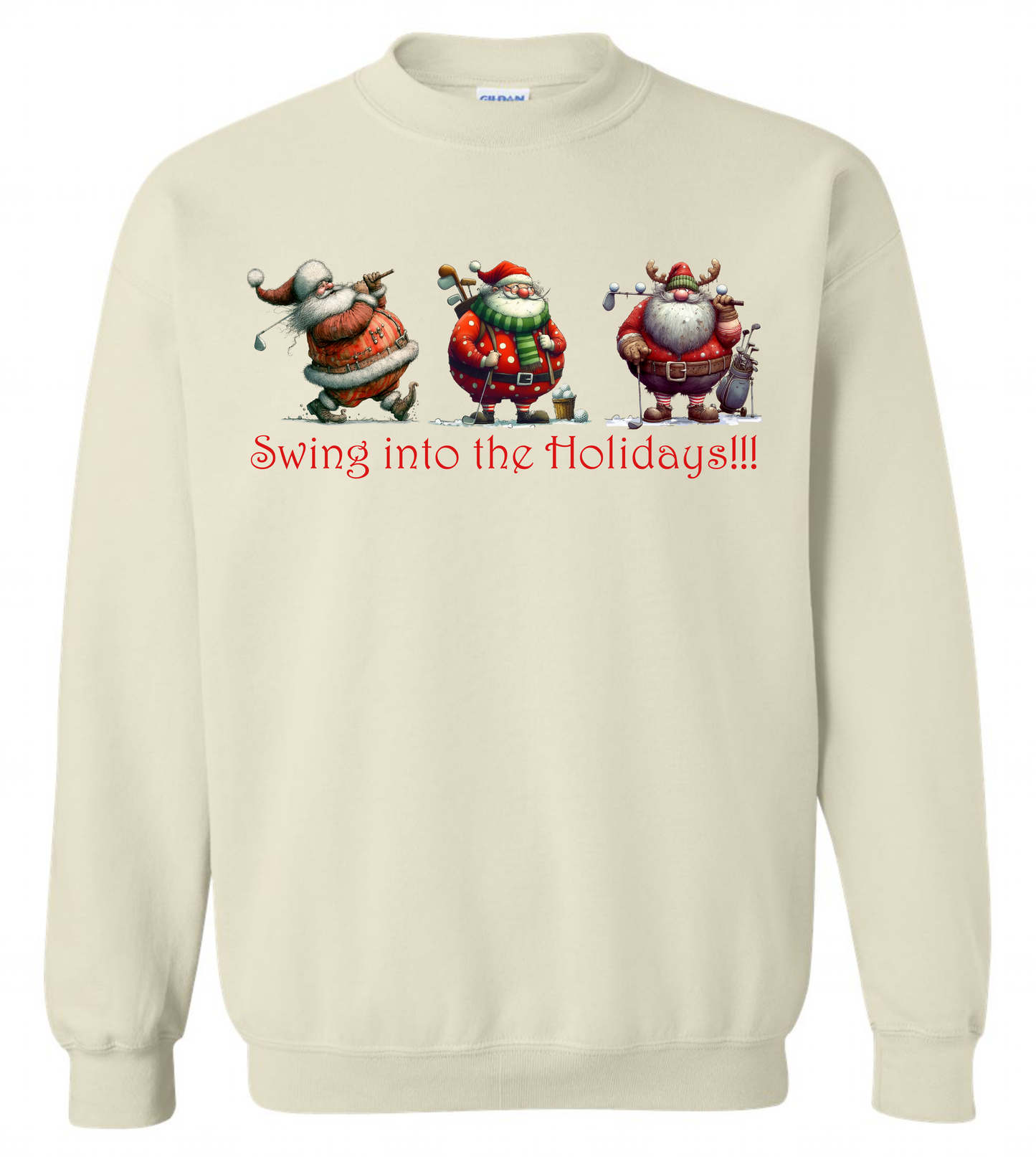 Golf Christmas gifts beige sweatshirt long sleeve crewneck