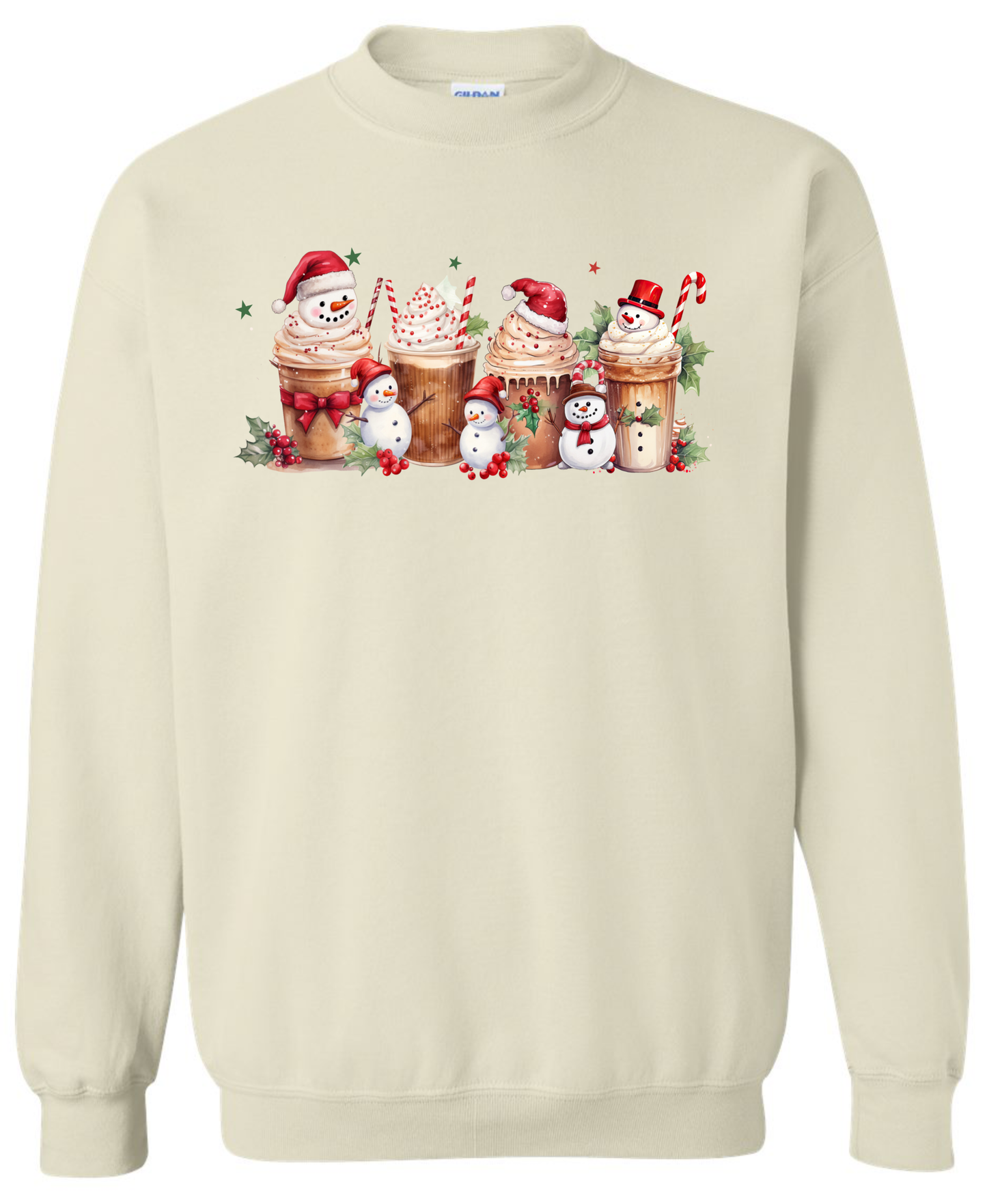 Coffee lovers Christmas gifts beige sweatshirt long sleeve crewneck