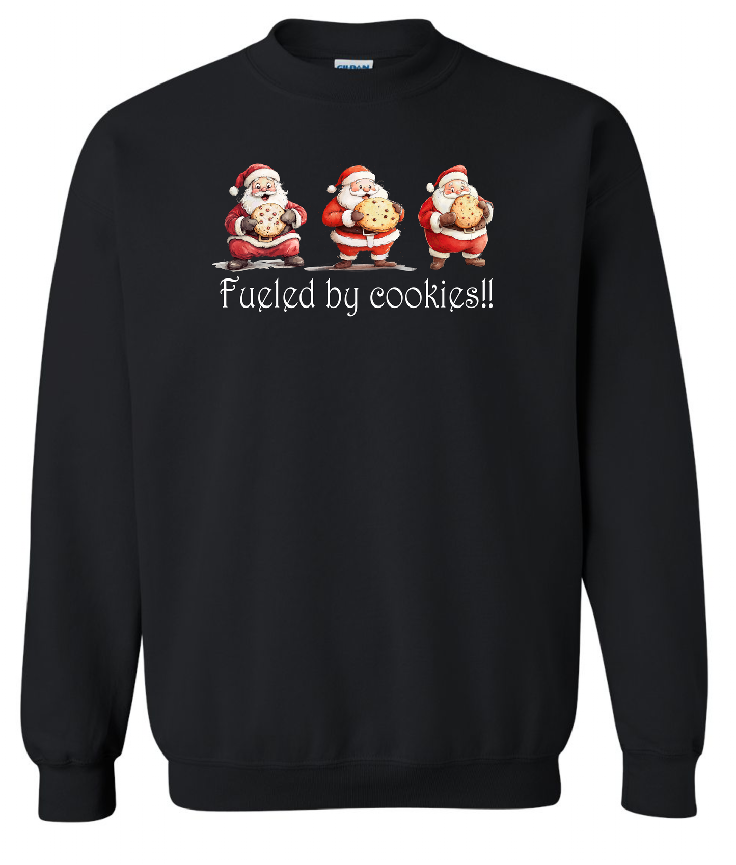 Cute Christmas apparel black sweatshirt long sleeve crewneck