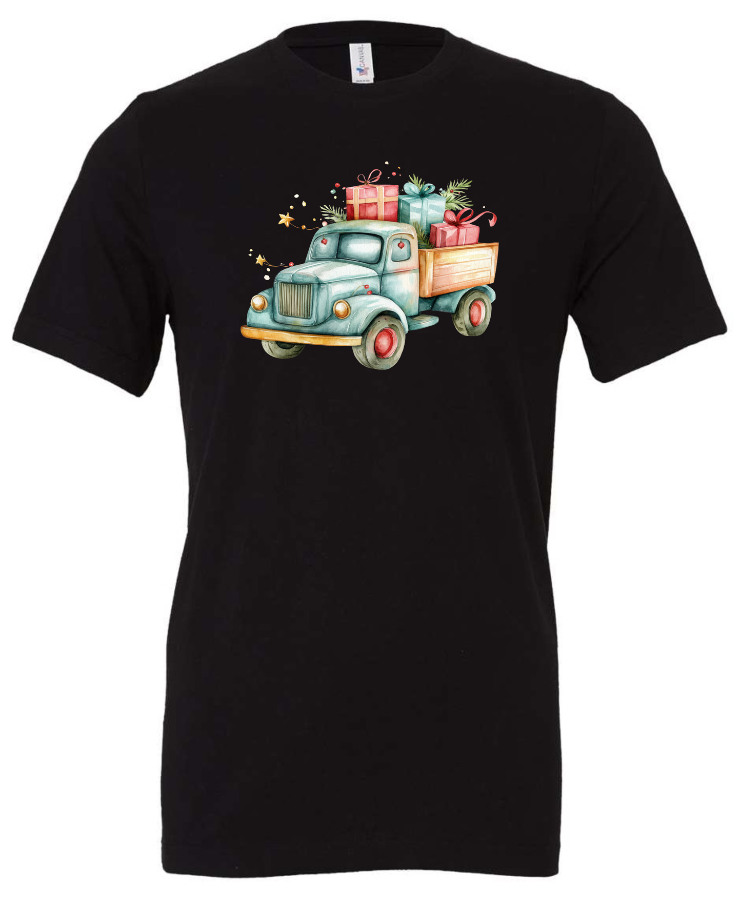 Christmas farm truck crewneck t-shirt tshirt tee black