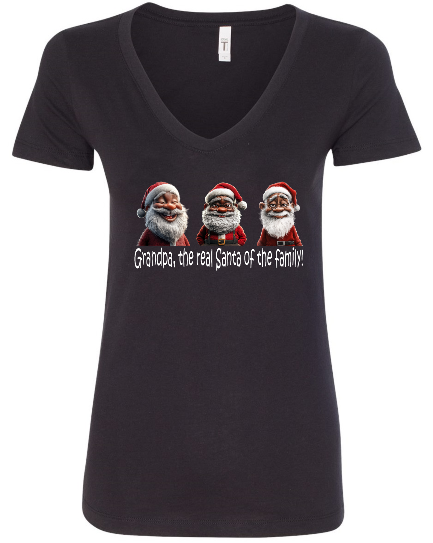 Cute grandpa themed v-neck t-shirt vneck tshirt tee black