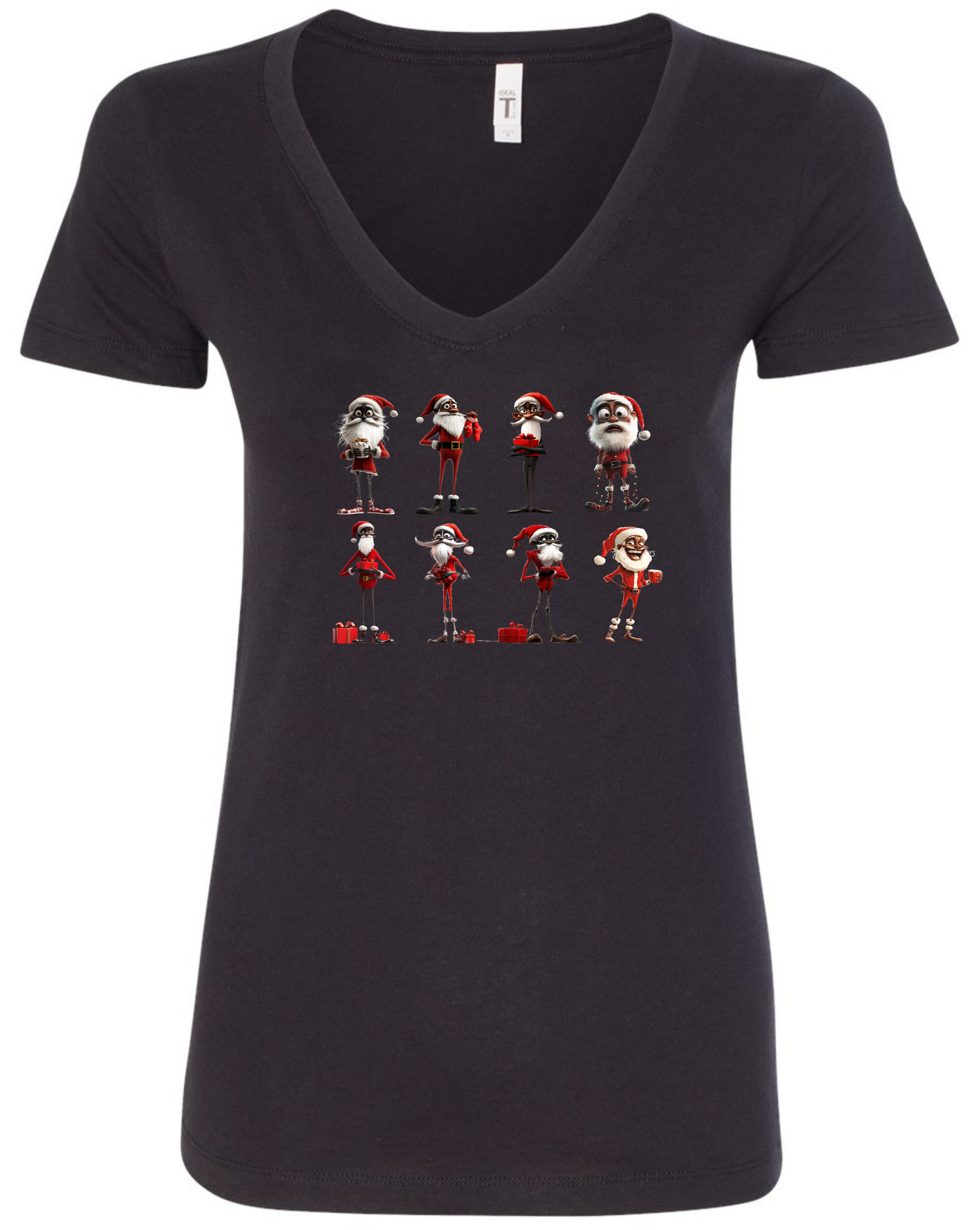 Skinny African Santa v-neck t-shirt vneck tshirt tee black