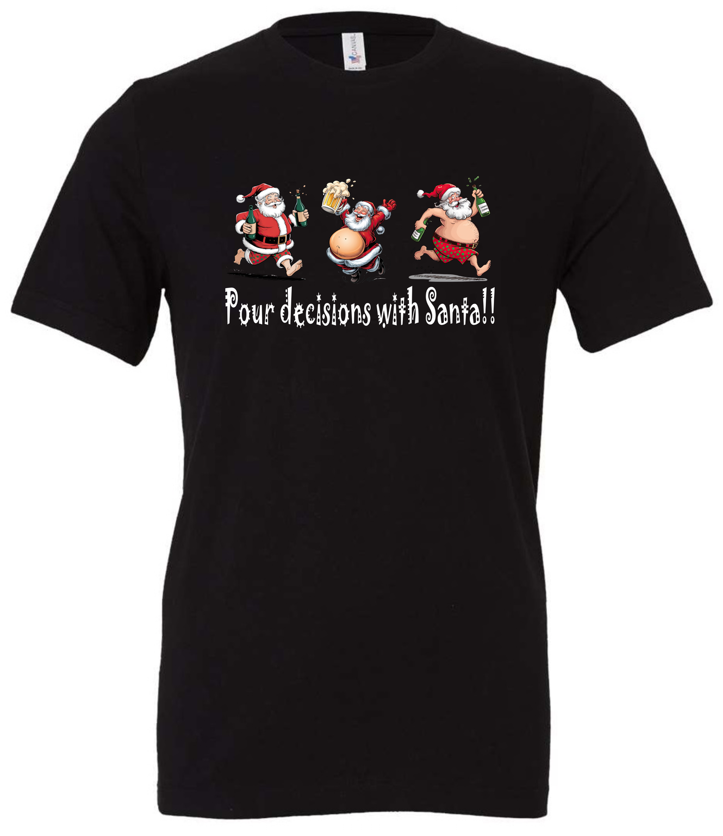Alcoholic Santa gifts crewneck t-shirt tshirt tee black