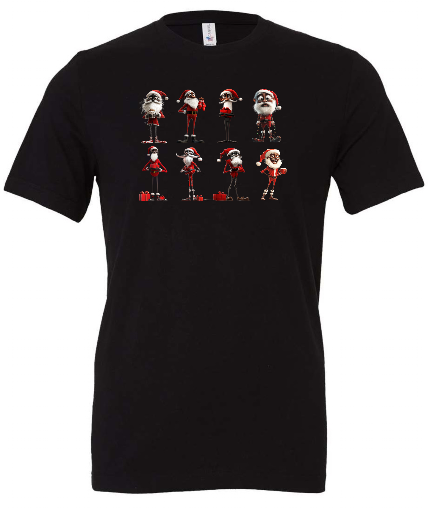 Festive african Santa crewneck t-shirt tshirt tee black