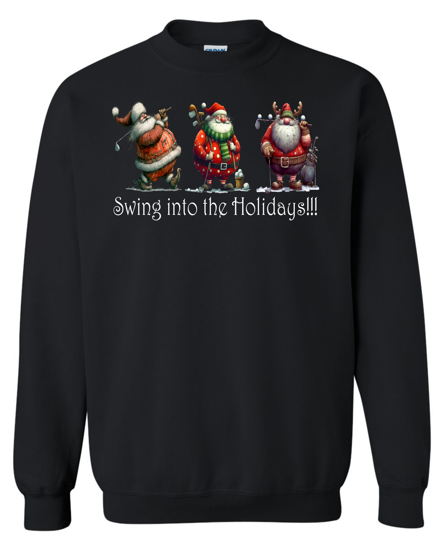 Golf Christmas gifts black sweatshirt long sleeve crewneck