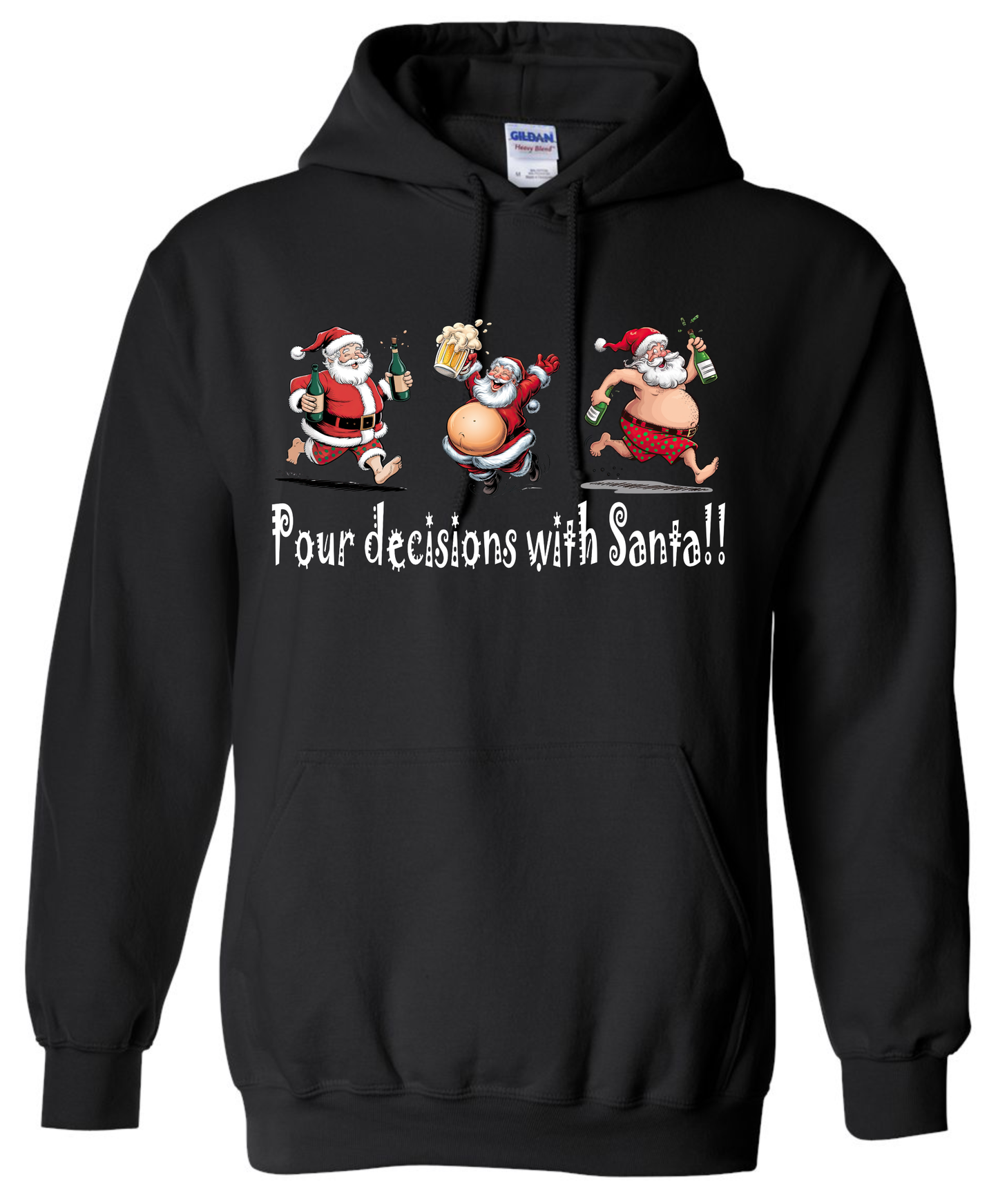 Drunk Santa Christmas gifts black hoodie