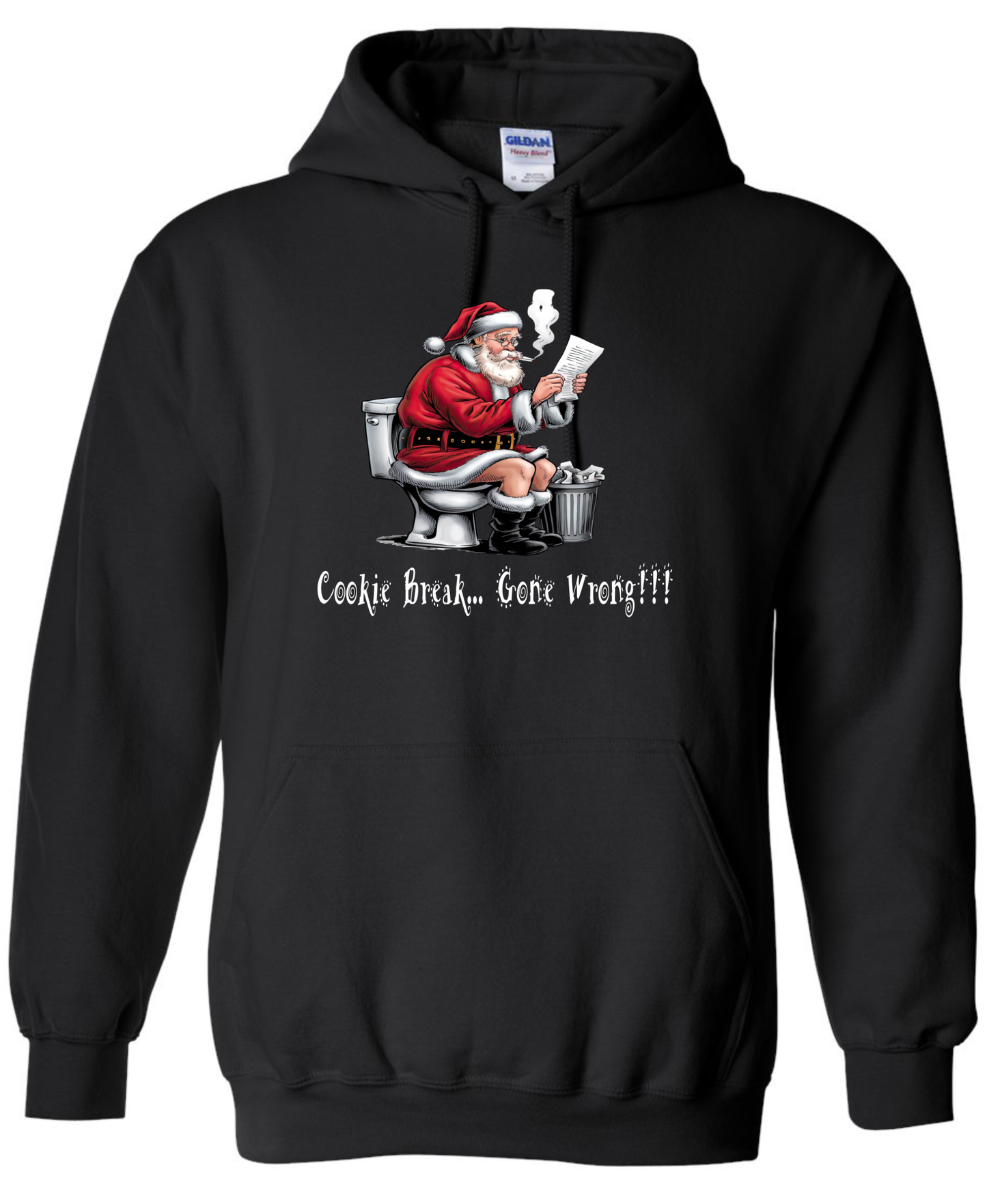Naughty Santa Christmas gifts Santa in the toilet black hoodie