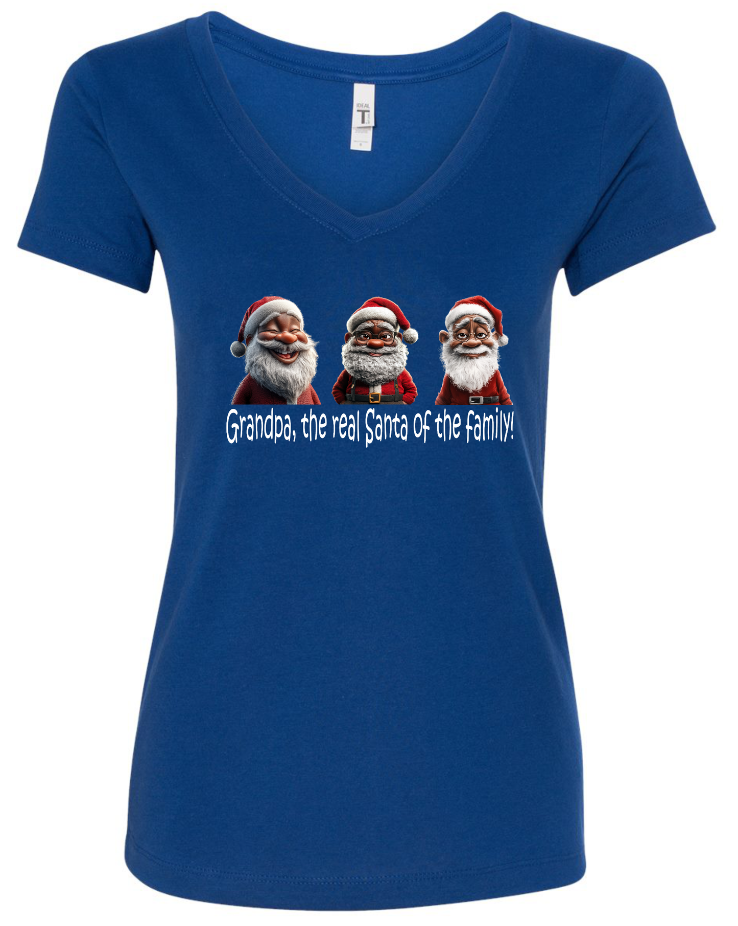 Cute grandpa themed v-neck t-shirt vneck tshirt tee blue