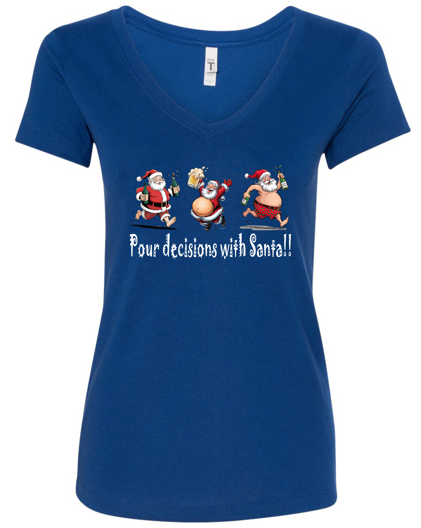 Hilarious Christmas v-neck t-shirt vneck tshirt tee blue