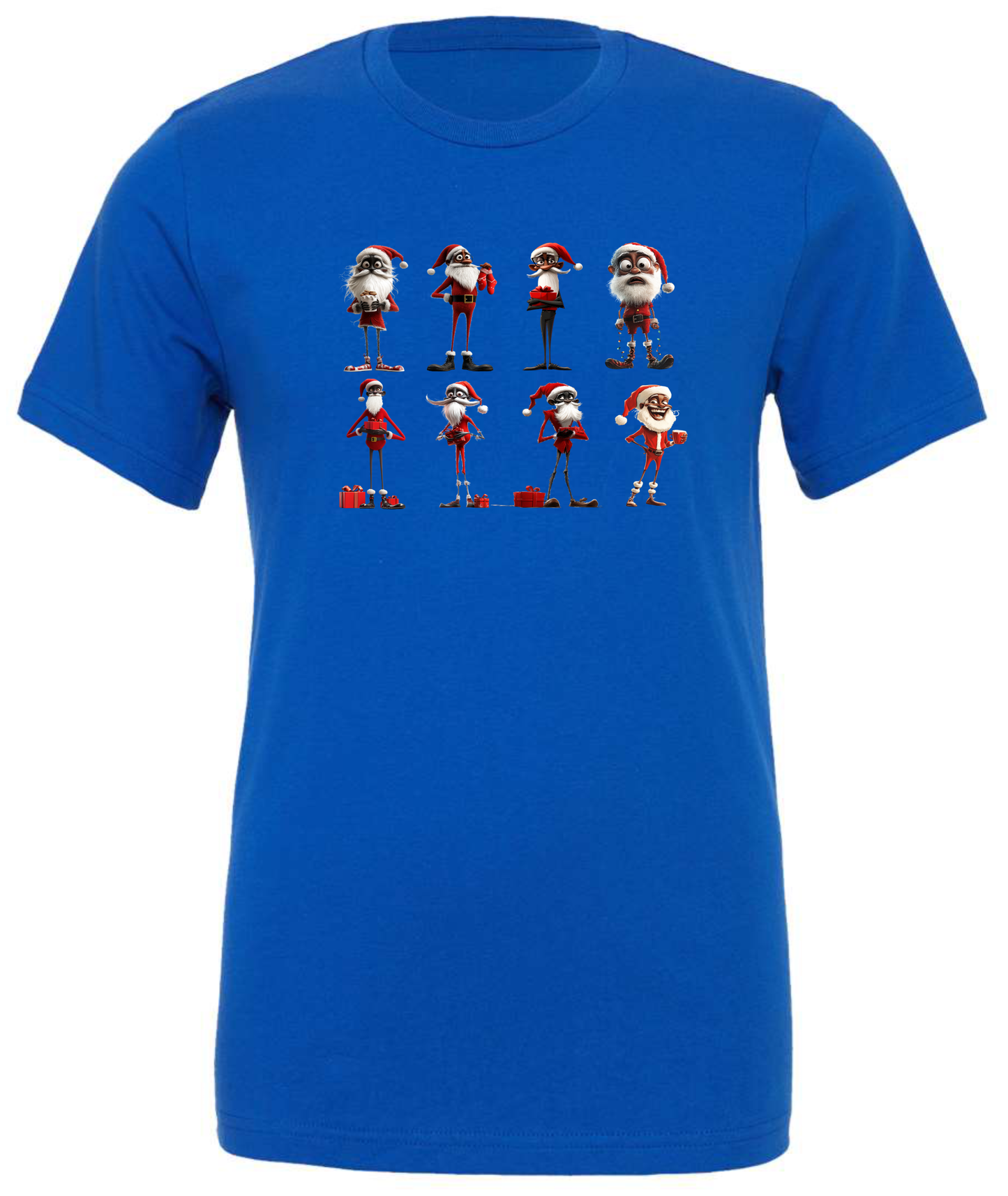 Festive african Santa crewneck t-shirt tshirt tee blue