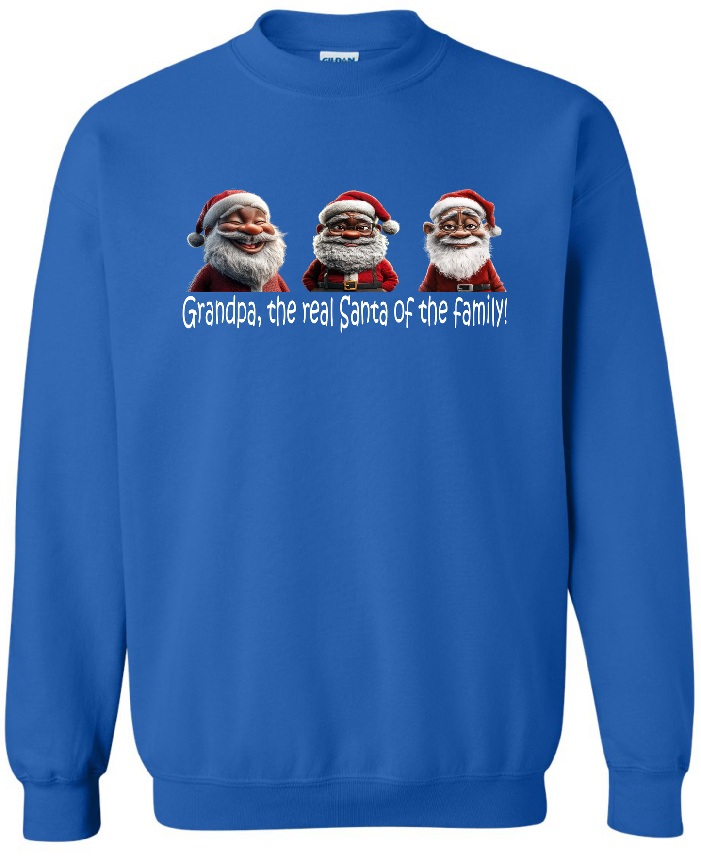 Grandpa Christmas gifts blue sweatshirt long sleeve crewneck