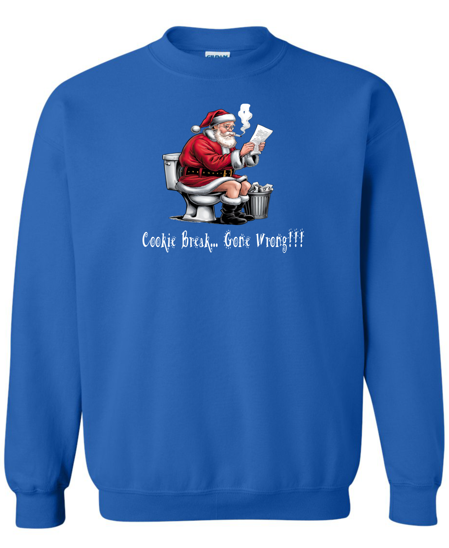 Adult humor Christmas sweatshirt long sleeve crewneck blue