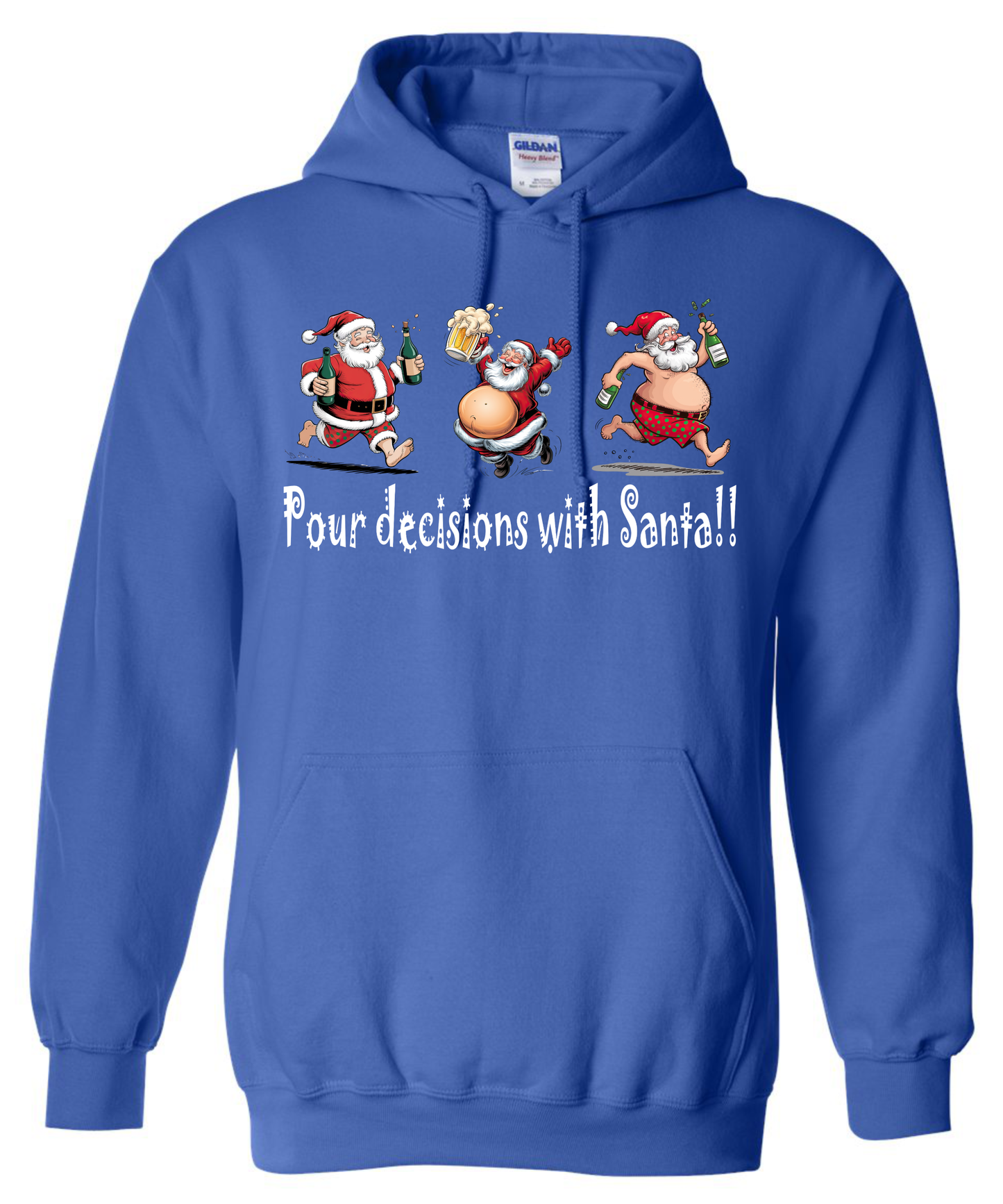 Drunk Santa Christmas gifts blue hoodie