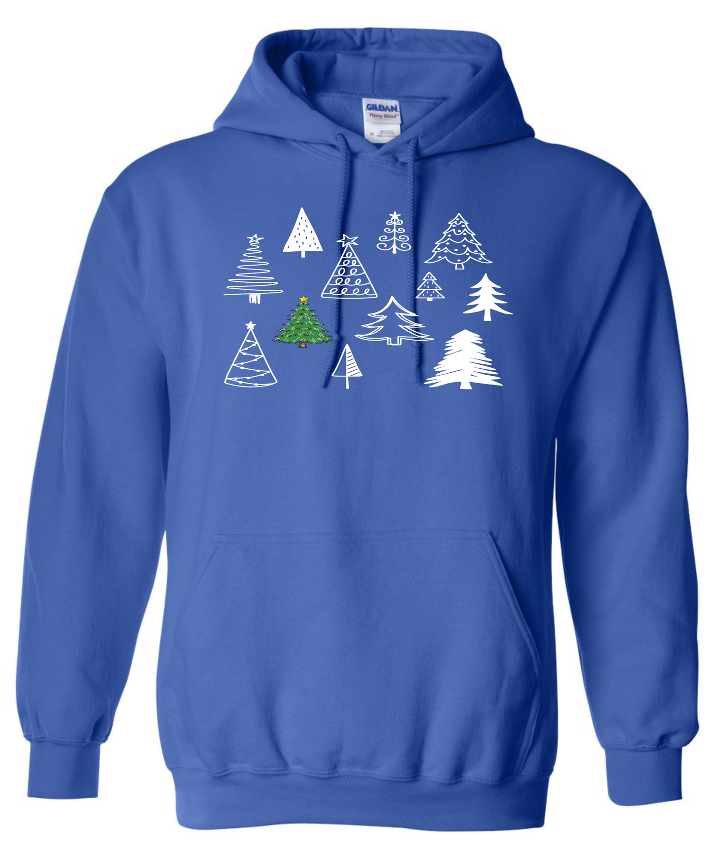 Christmas trees hoodie blue