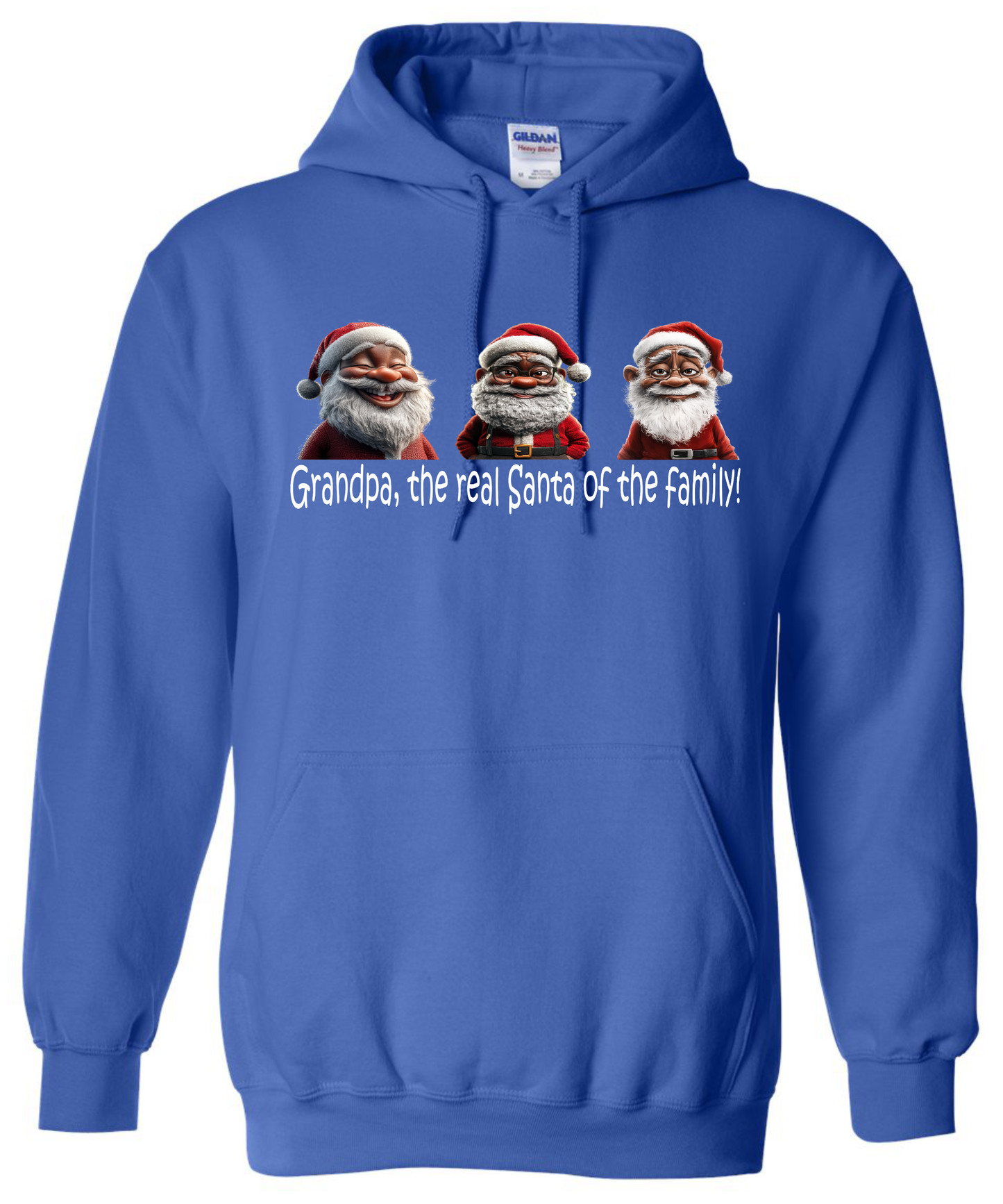 Family Christmas outfit grandpa hoodie blue