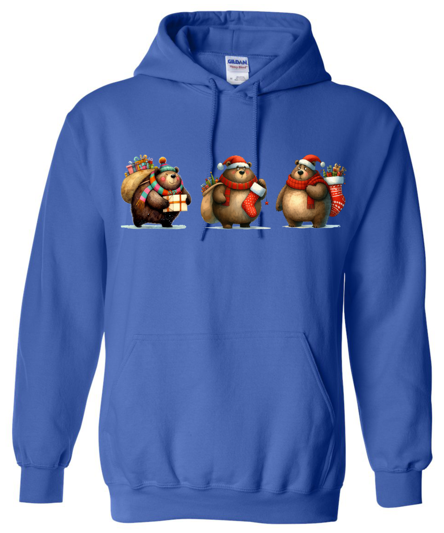Christmas teddy bear hoddie blue