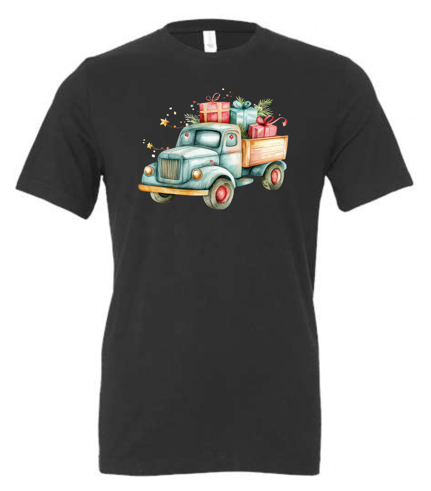 Christmas farm truck crewneck t-shirt tshirt tee dark gray grey