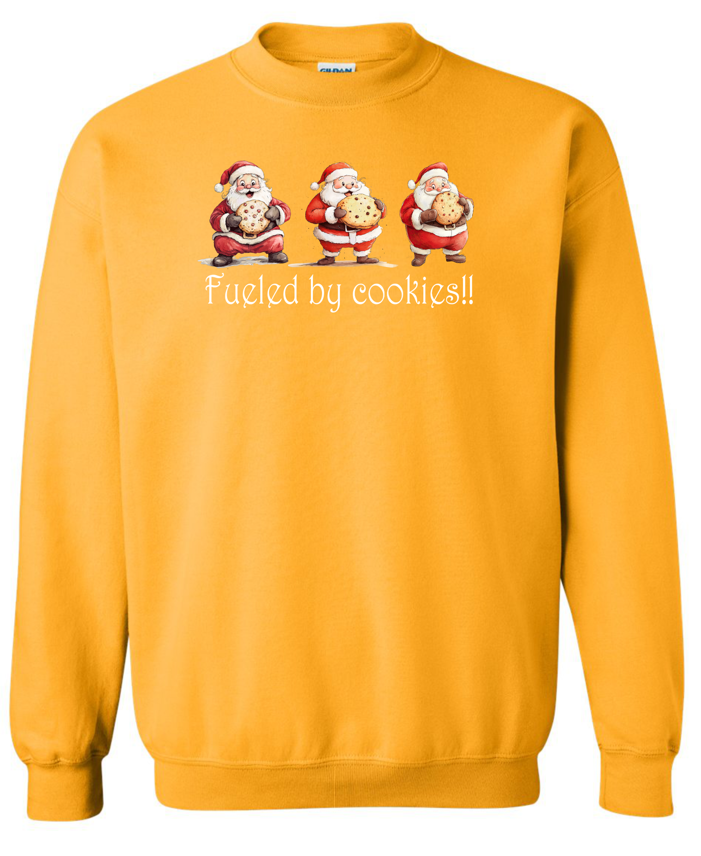 Cute Christmas apparel gold sweatshirt long sleeve crewneck