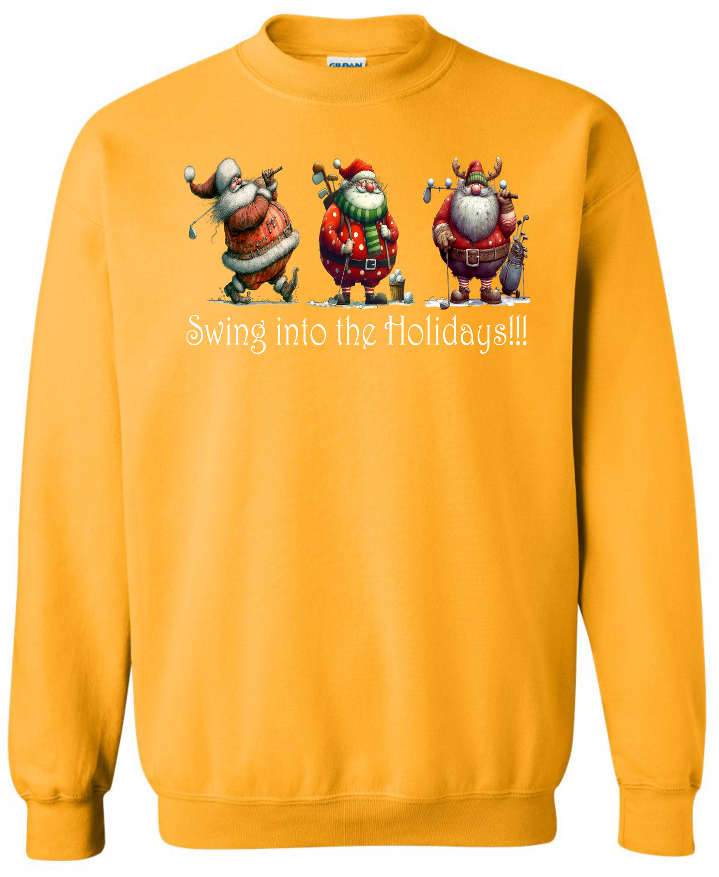 Golf Christmas gifts gold sweatshirt long sleeve crewneck