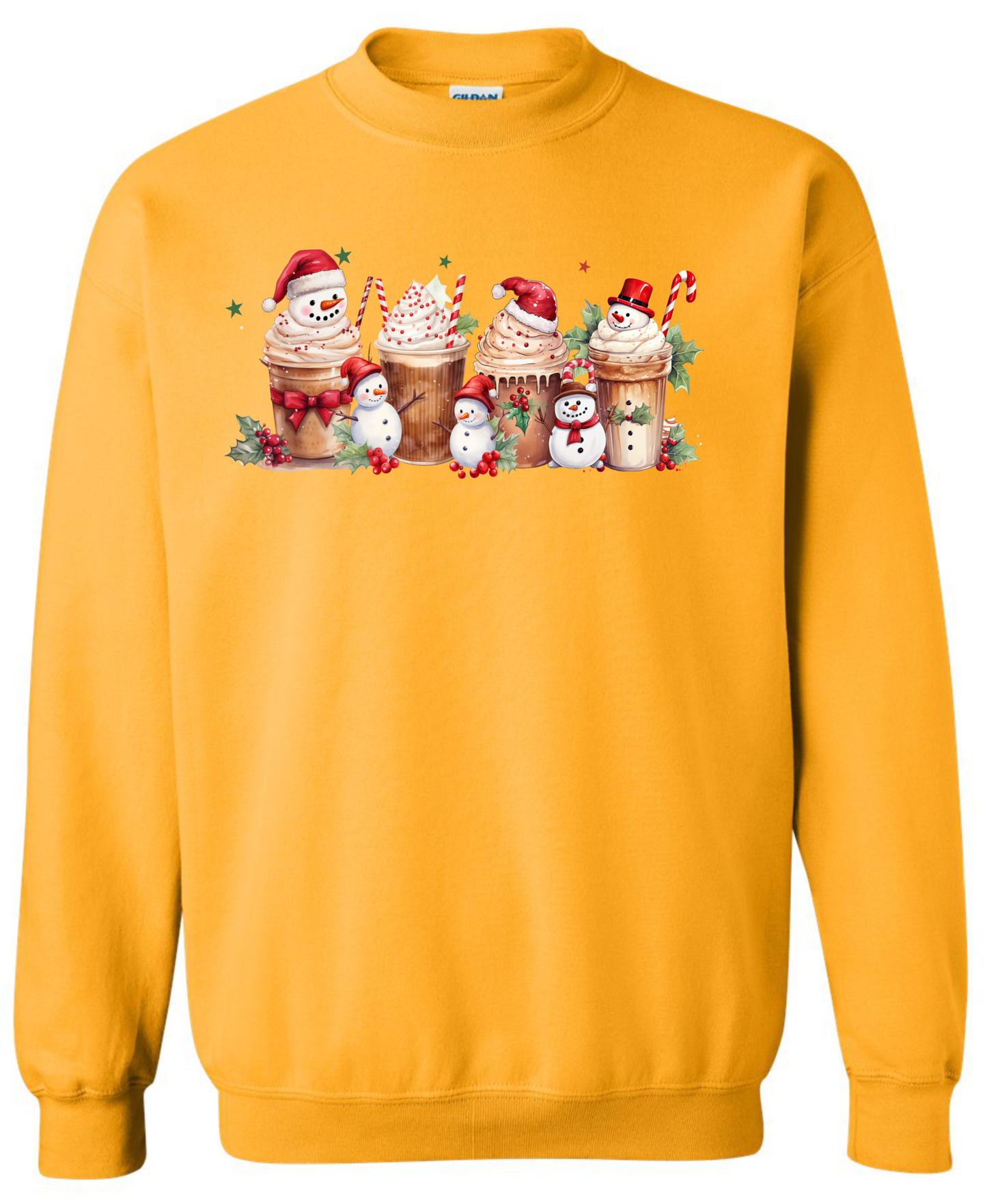 Coffee lovers Christmas gifts gold sweatshirt long sleeve crewneck