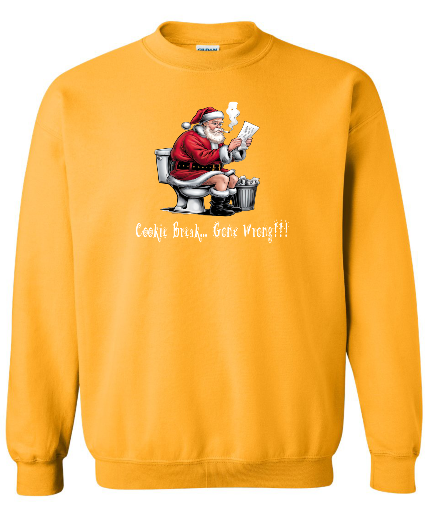 Adult humor Christmas sweatshirt long sleeve crewneck gold