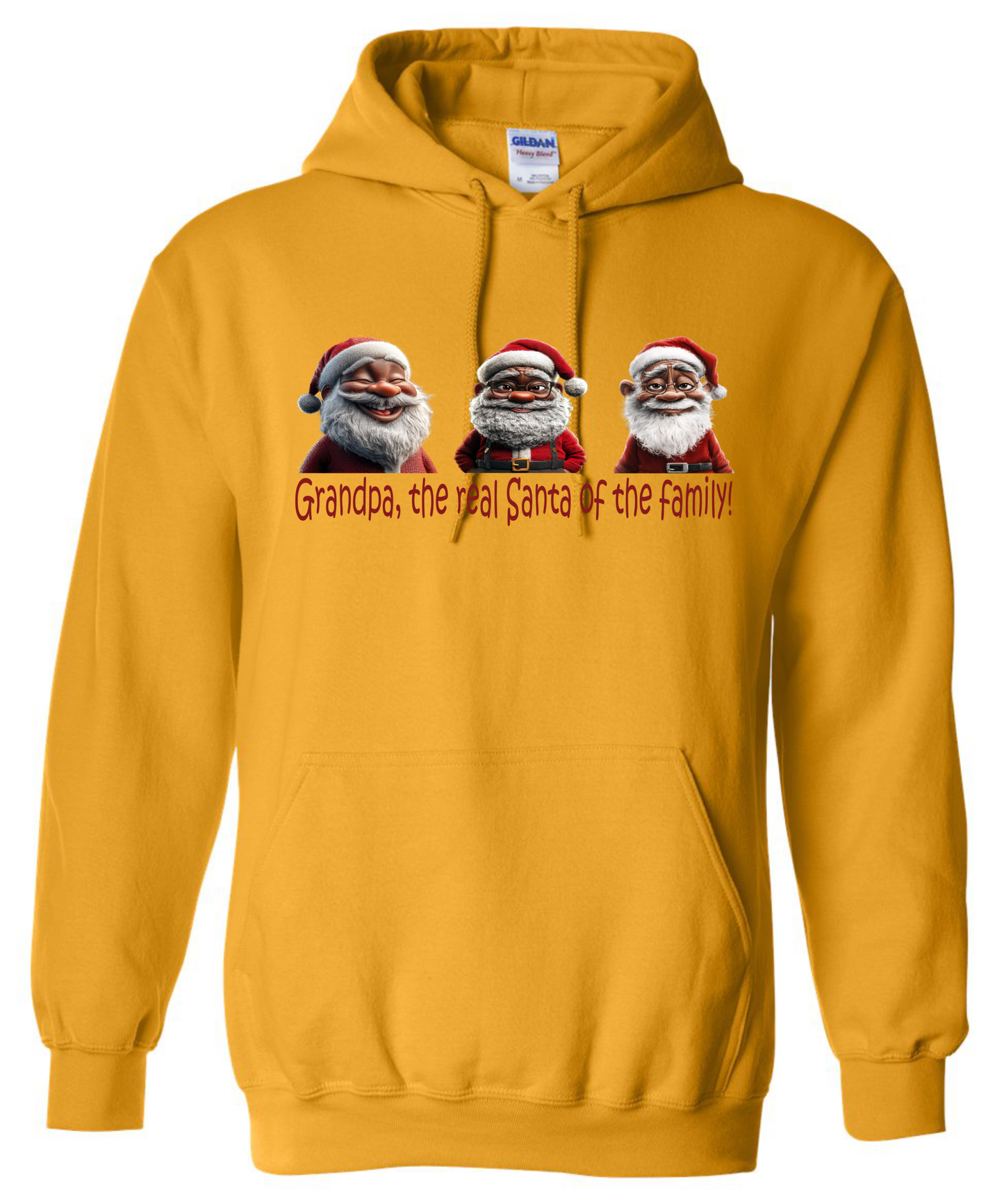 Family Christmas outfit grandpa hoodie gold