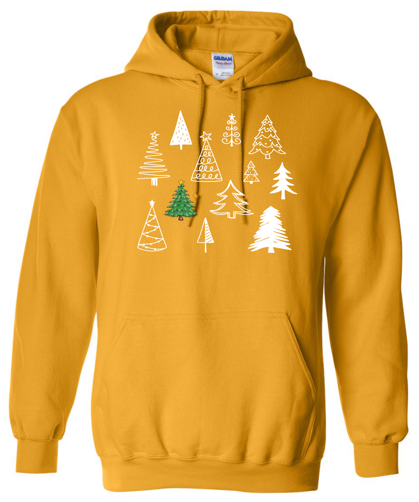 Christmas trees hoodie gold
