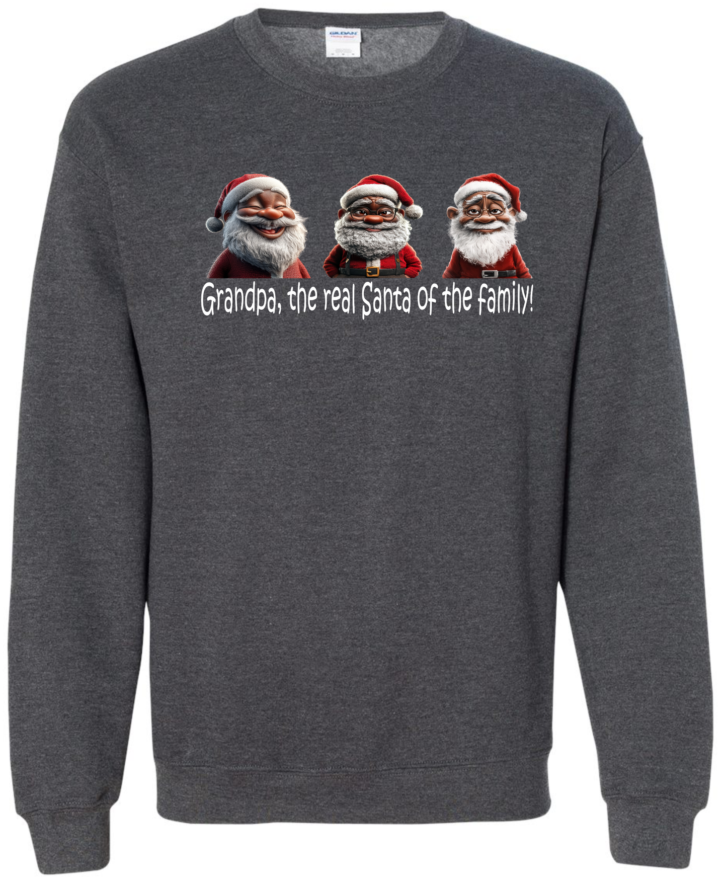 Grandpa Christmas gifts dark gray grey sweatshirt long sleeve crewneck