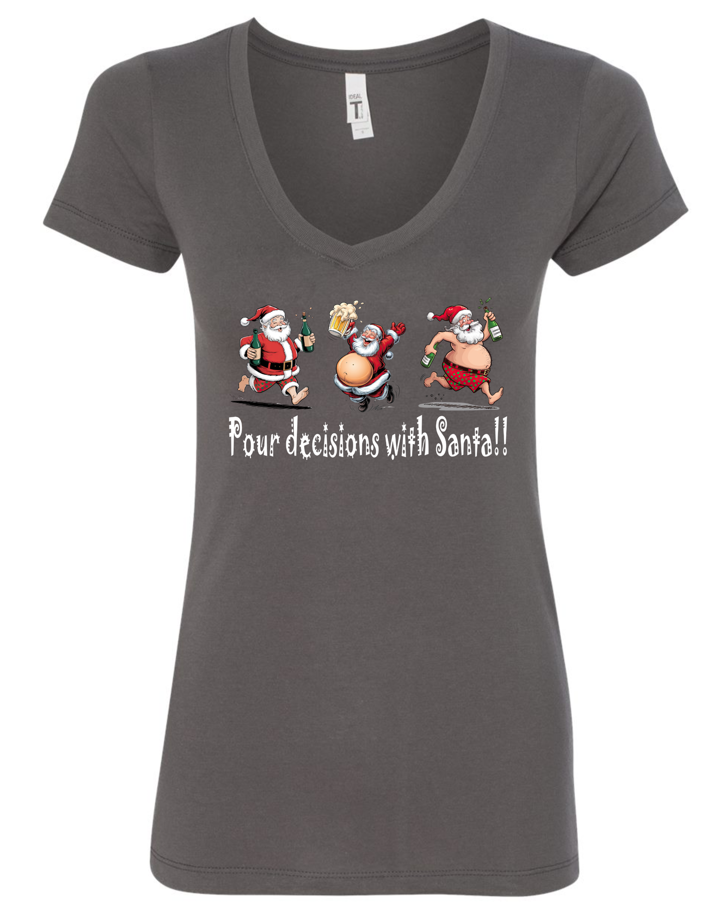 Hilarious Christmas v-neck t-shirt vneck tshirt tee dark gray grey