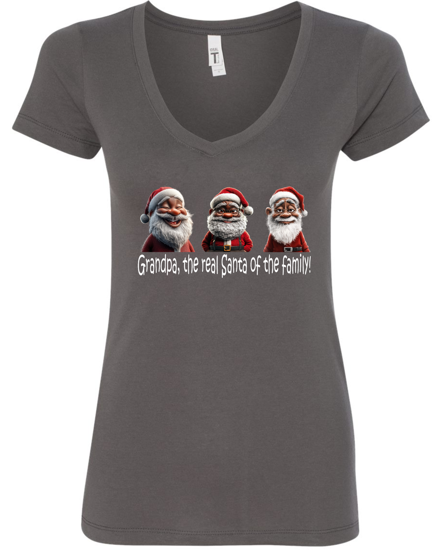 Cute grandpa themed v-neck t-shirt vneck tshirt tee dark gray grey
