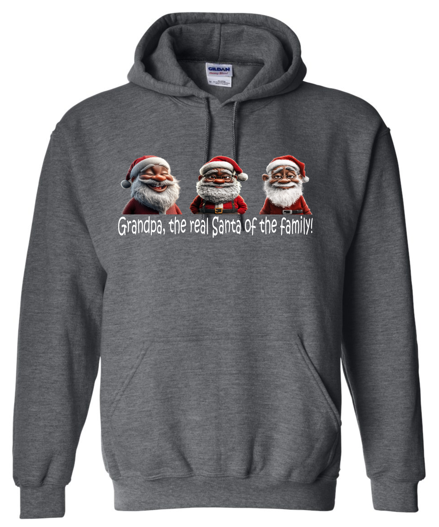 Family Christmas outfit grandpa hoodie dark gray grey