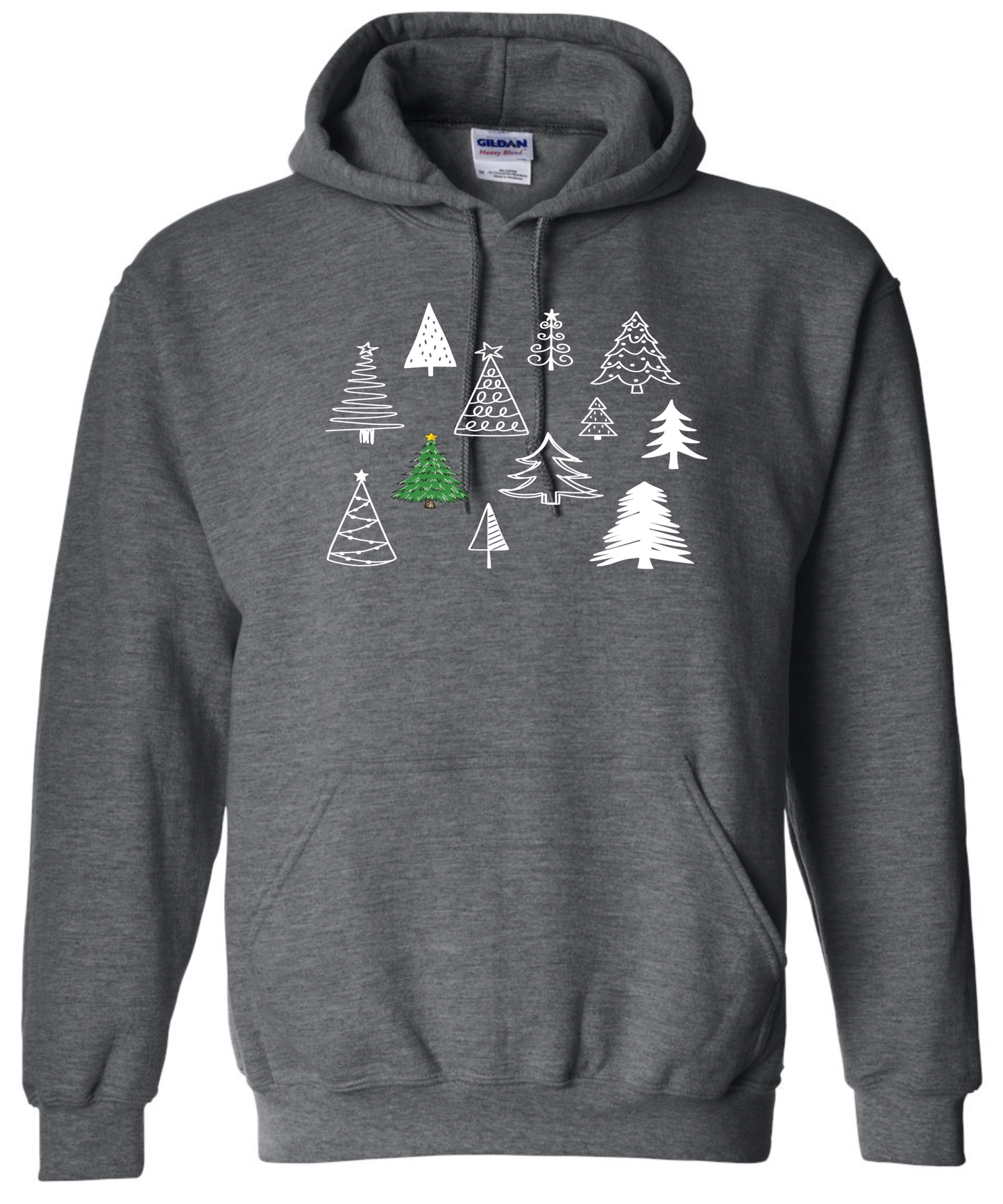 Christmas trees hoodie dark gragy grey