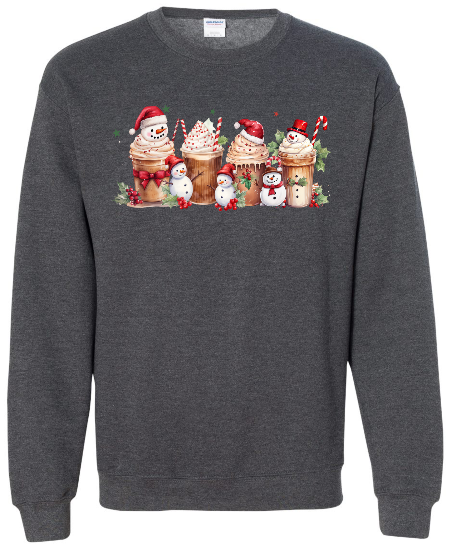 Coffee lovers Christmas gifts dark gray grey sweatshirt long sleeve crewneck