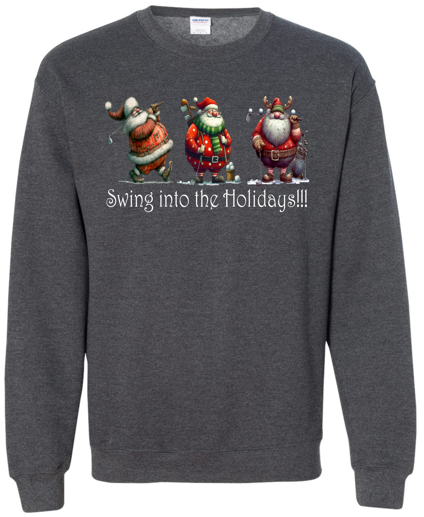 Golf Christmas gifts dark gray grey sweatshirt long sleeve crewneck