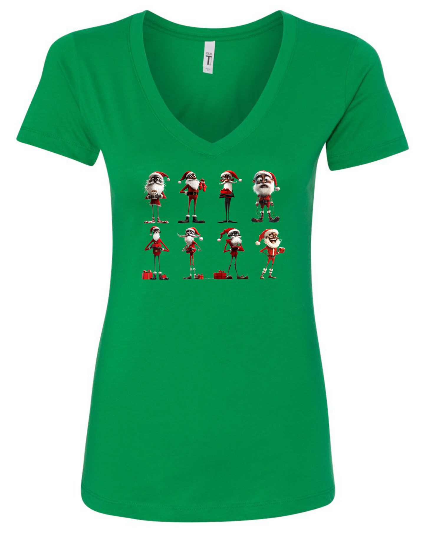 Skinny African Santa v-neck t-shirt vneck tshirt tee green