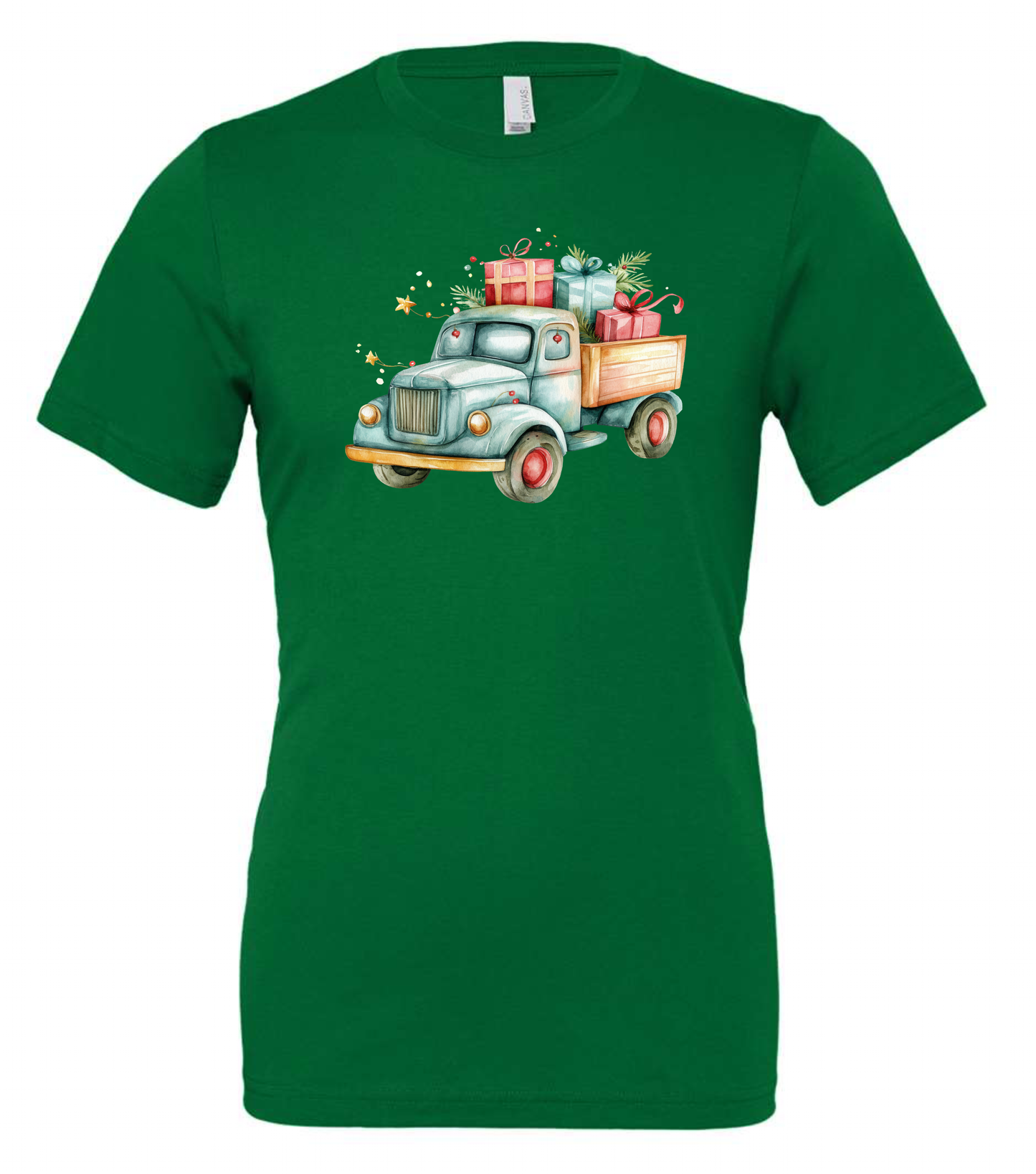 Christmas farm truck crewneck t-shirt tshirt tee green