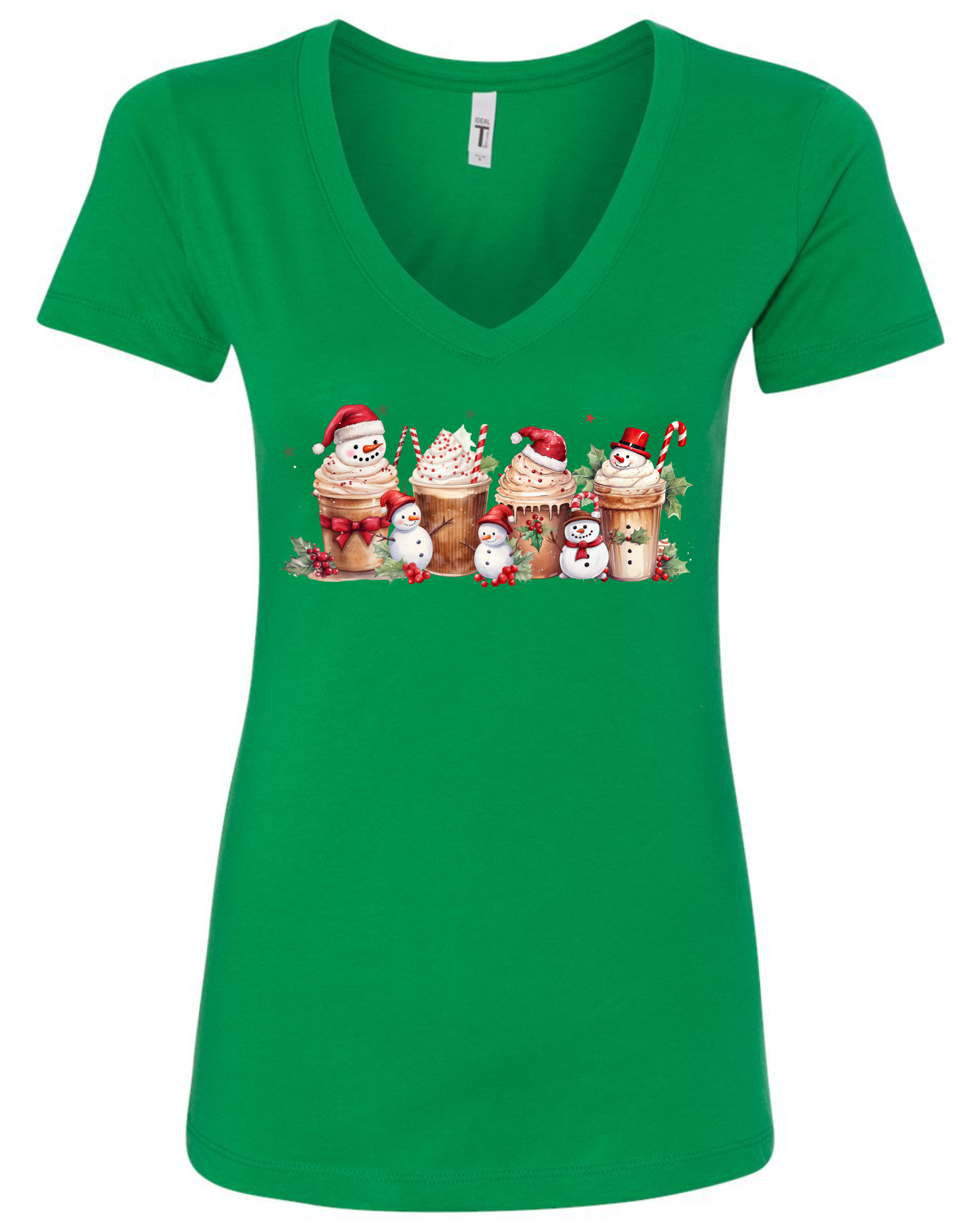 Cute coffee lovers v-neck t-shirt vneck tshirt tee green