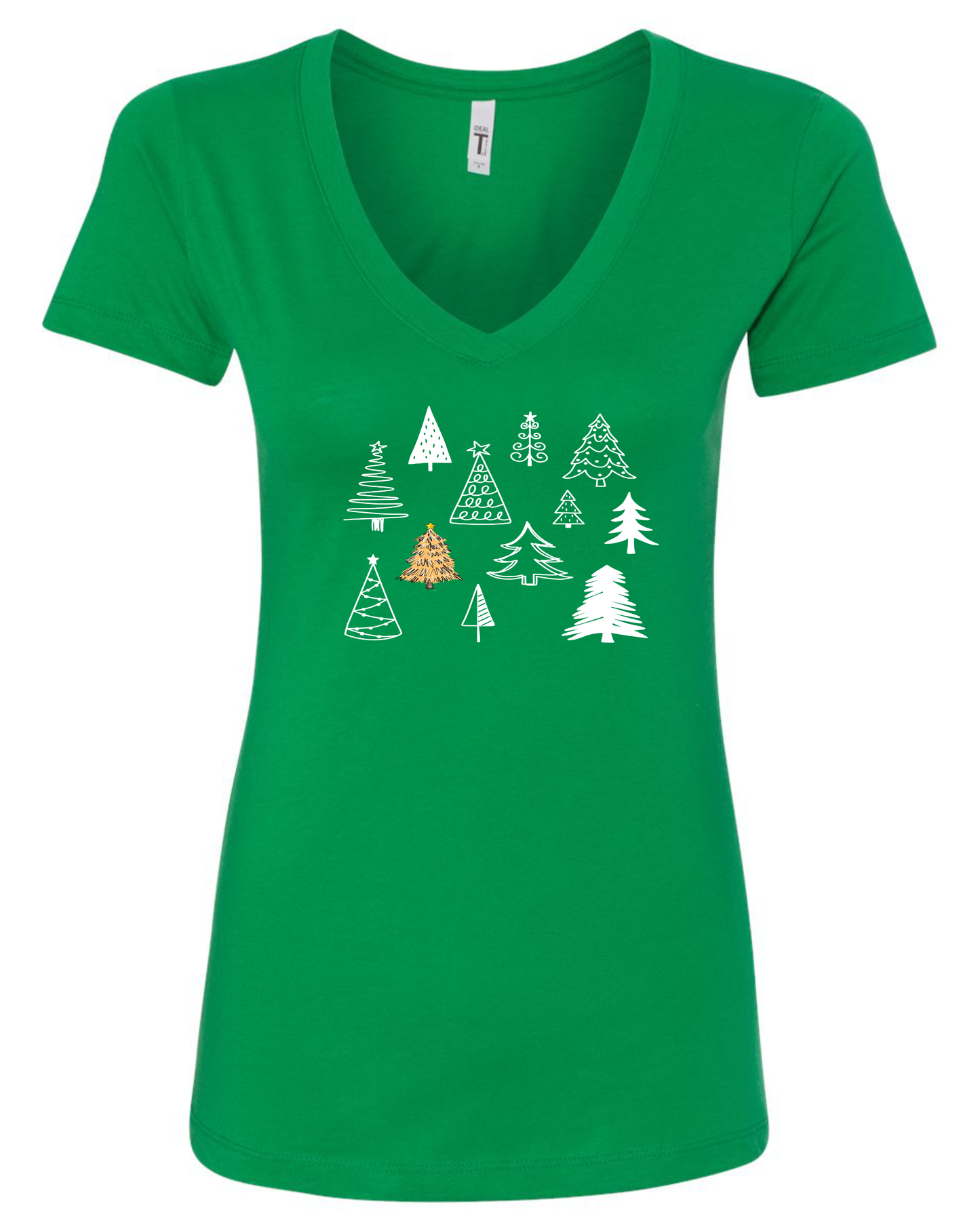Cute Christmas trees v-neck t-shirt vneck tshirt tee green