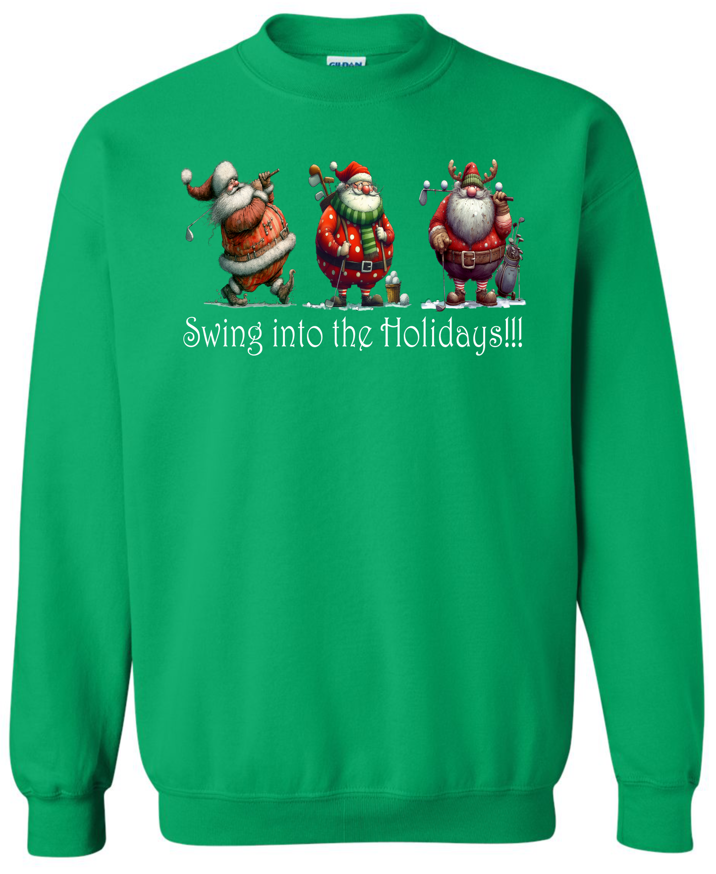 Golf Christmas gifts green sweatshirt long sleeve crewneck