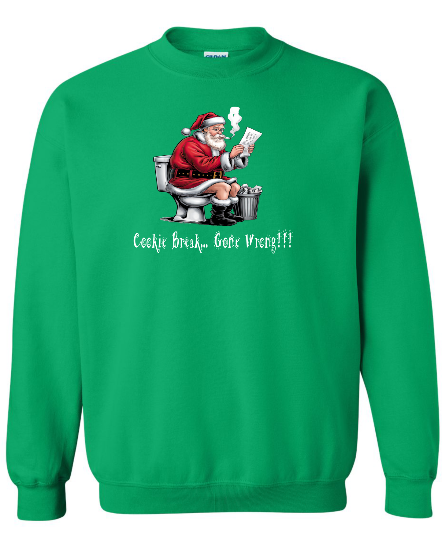 Adult humor Christmas sweatshirt long sleeve crewneck green