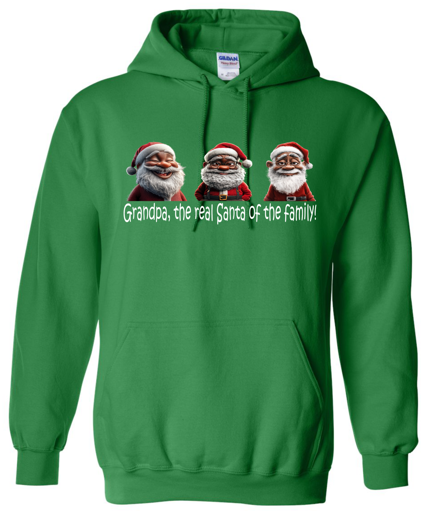 Family Christmas outfit grandpa hoodie green