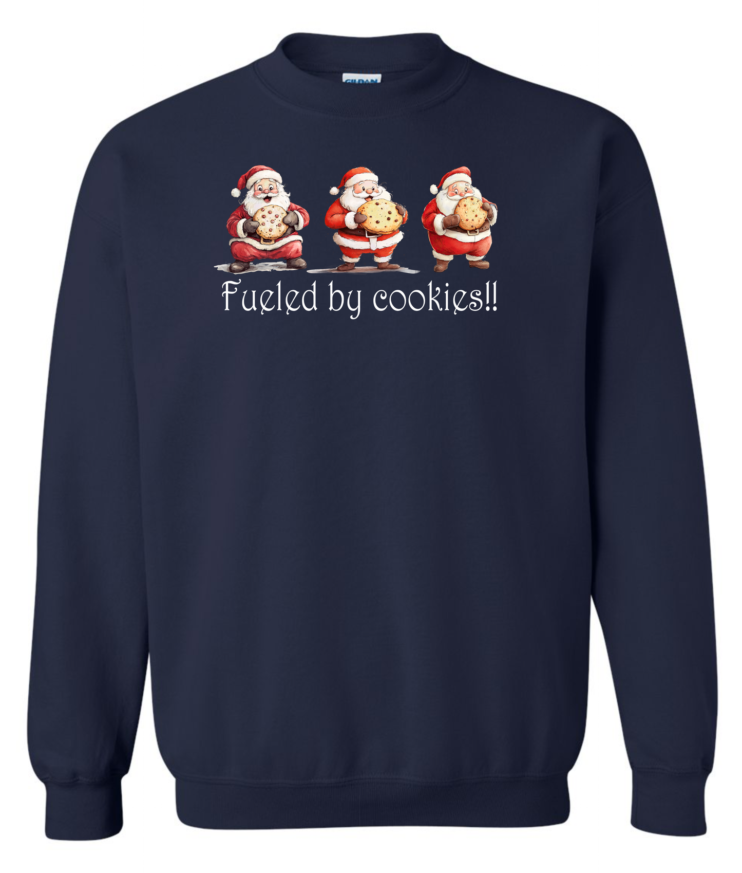 Cute Christmas apparel navy sweatshirt long sleeve crewneck
