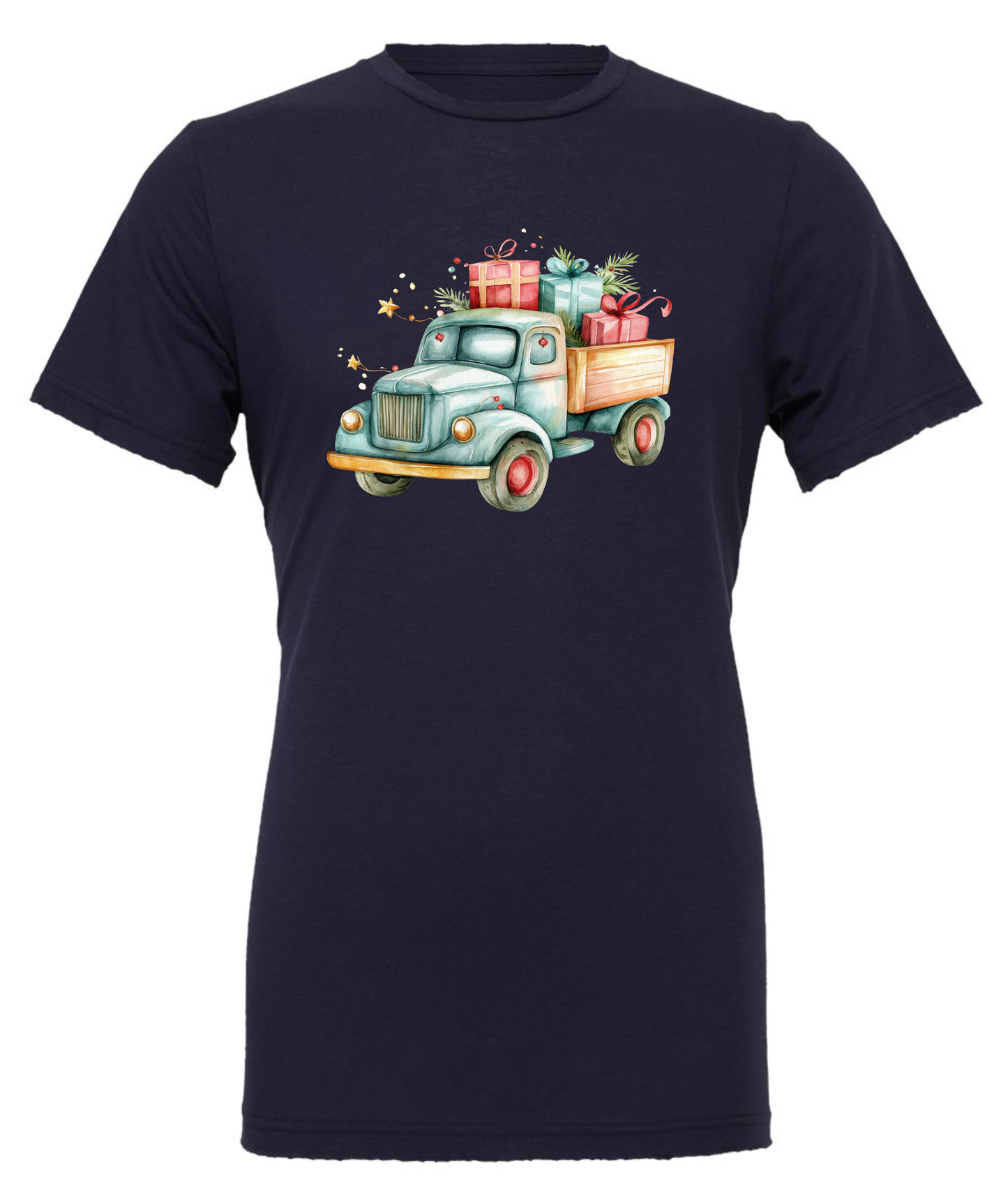 Christmas farm truck crewneck t-shirt tshirt tee navy