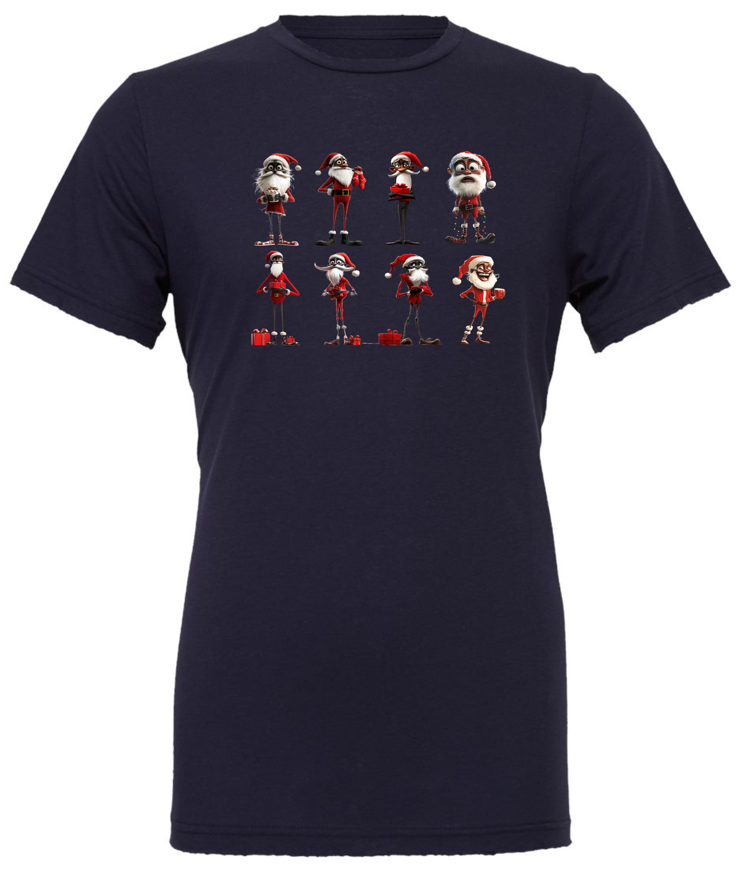 Festive african Santa crewneck t-shirt tshirt tee navy