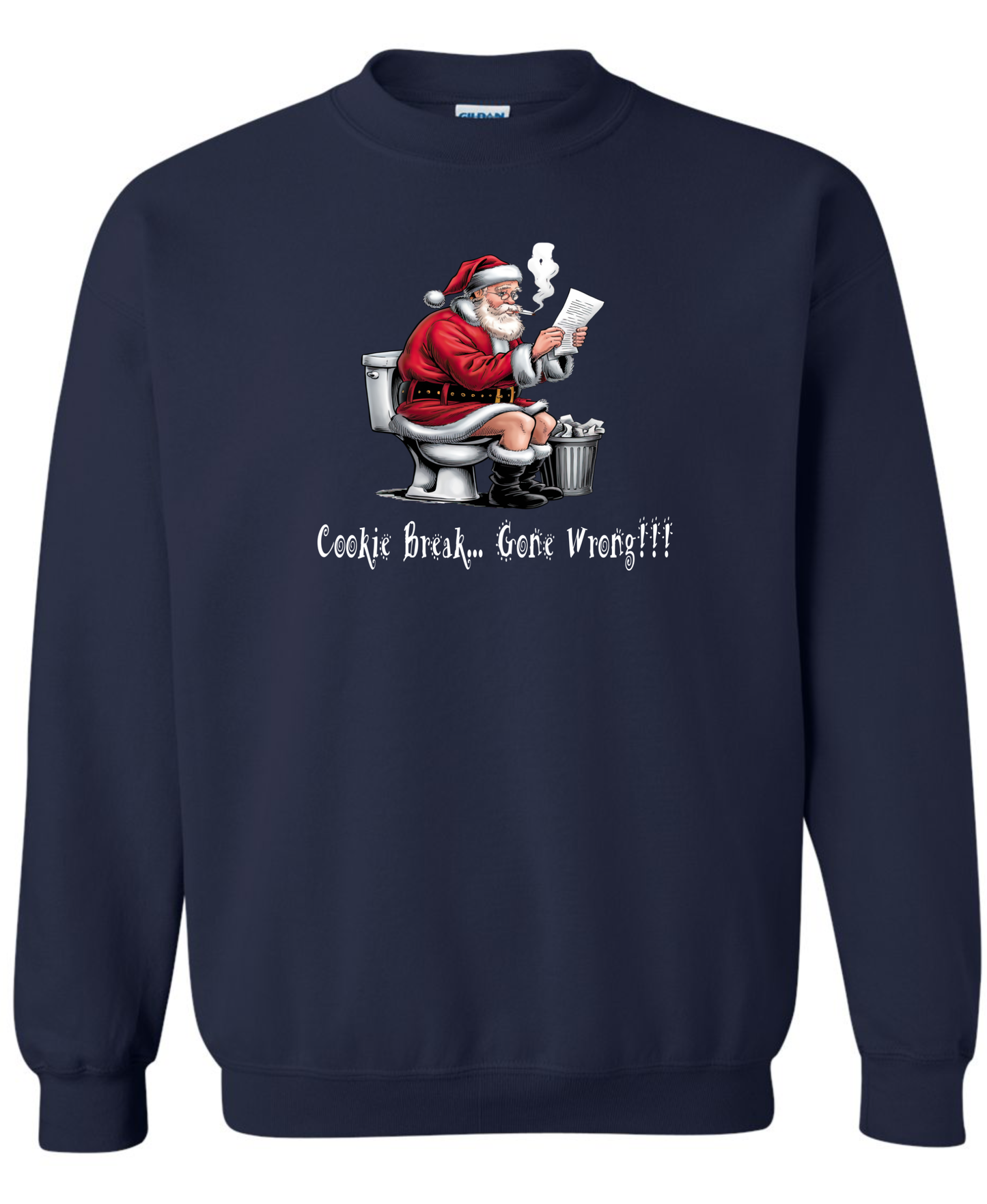 Adult humor Christmas sweatshirt long sleeve crewneck navy