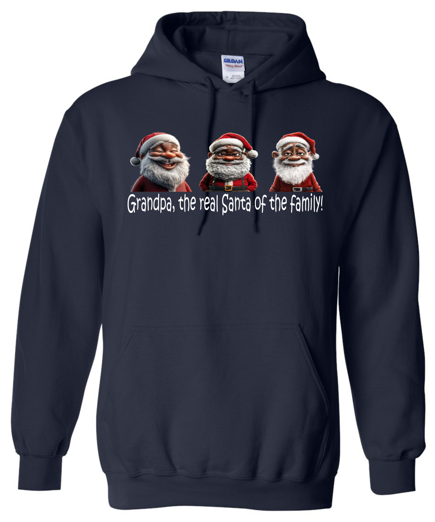 Family Christmas outfit grandpa hoodie navy