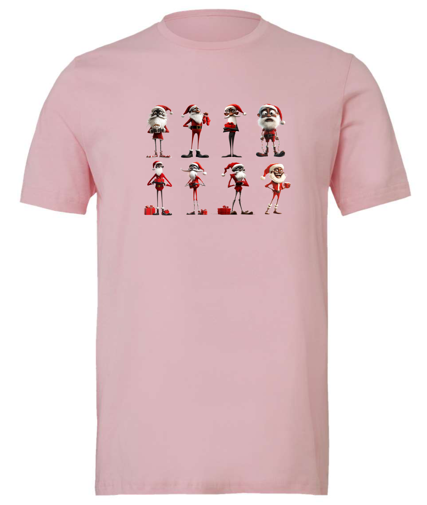 Festive african Santa crewneck t-shirt tshirt tee pink