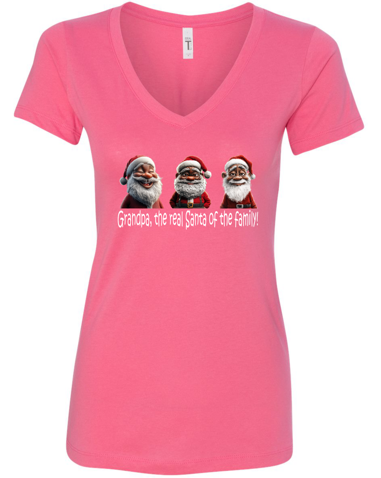 Cute grandpa themed v-neck t-shirt vneck tshirt tee pink